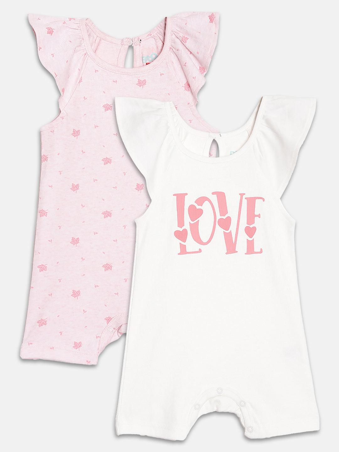 Broon Infant Baby Organic Cotton Short Sleeve Rompers