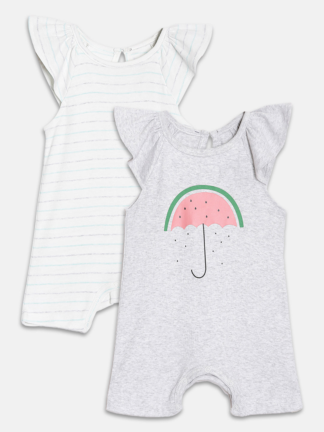 Broon Infant Baby Organic Cotton Short Sleeve Rompers