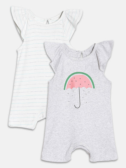 Broon Infant Baby Organic Cotton Short Sleeve Rompers