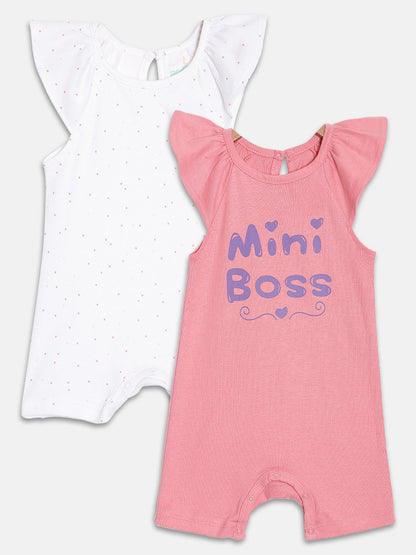 Broon Infant Baby Organic Cotton Short Sleeve Rompers