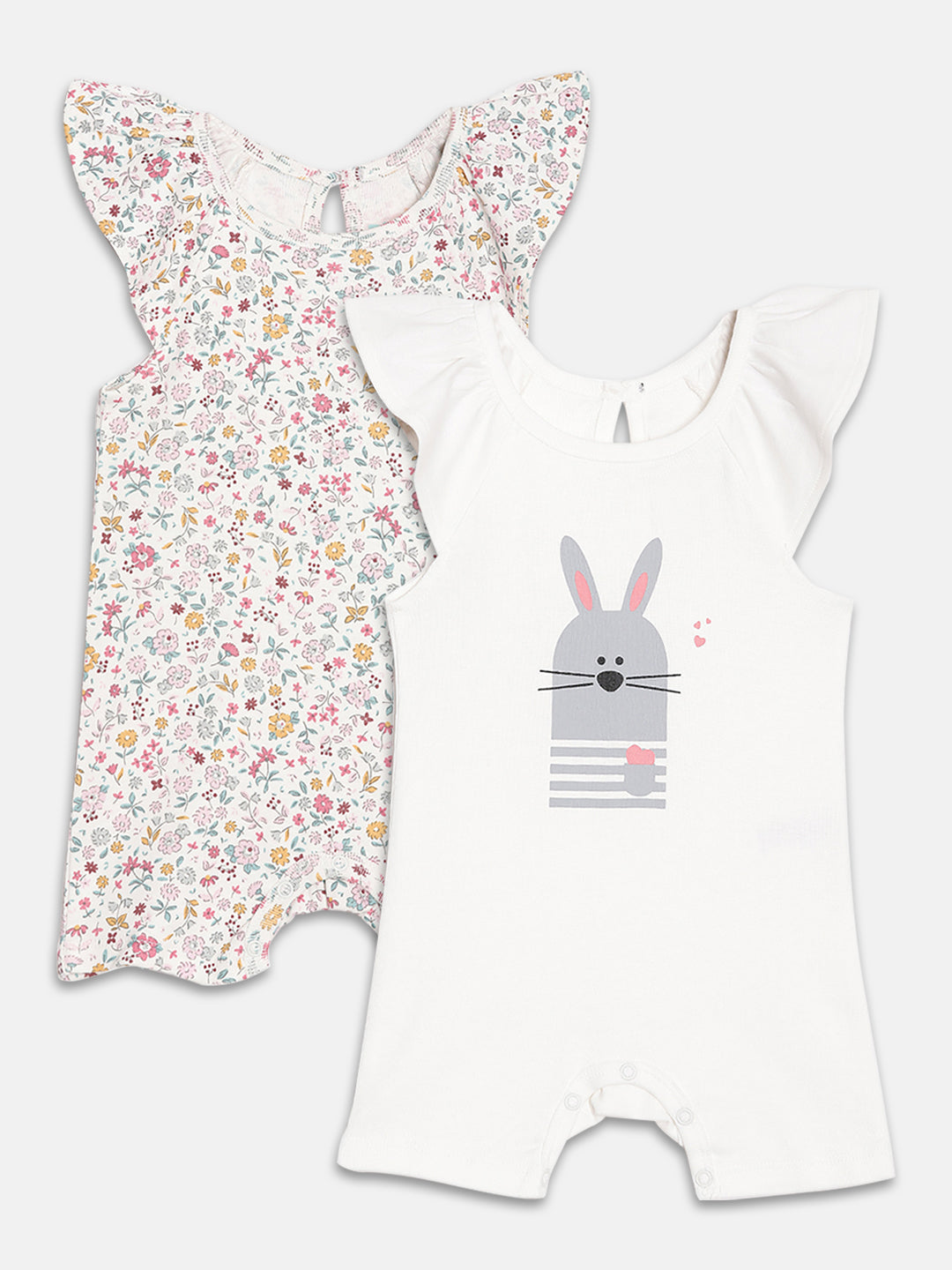 Broon Infant Baby Organic Cotton Short Sleeve Rompers