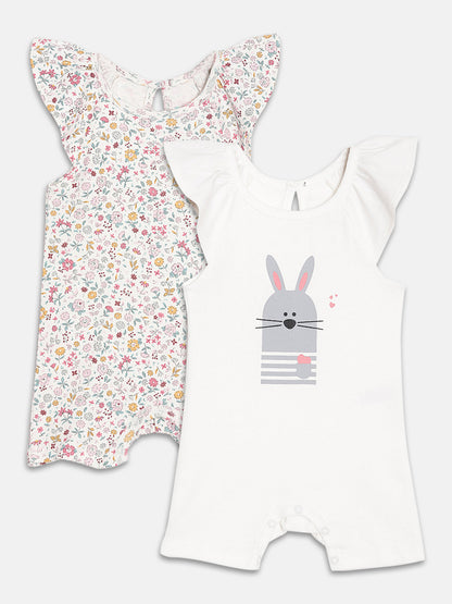 Broon Infant Baby Organic Cotton Short Sleeve Rompers